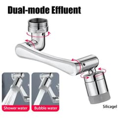 image-Multifunctional Rotatable Extension Faucet Aerator 1080 Degree Swivel Robotic Arm Water Filter Sink Water Tap Bubbler Sink Fit