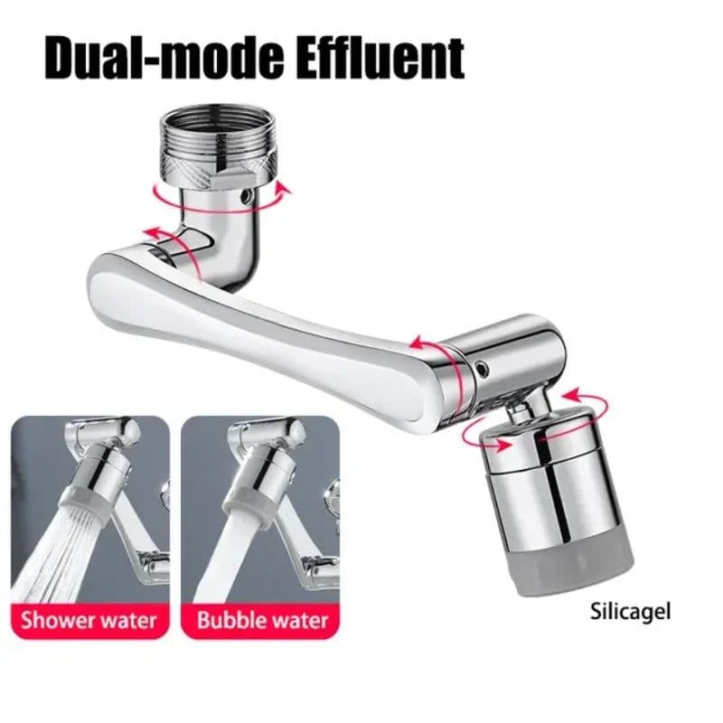image-Multifunctional Rotatable Extension Faucet Aerator 1080 Degree Swivel Robotic Arm Water Filter Sink Water Tap Bubbler Sink Fit
