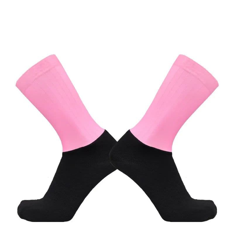 image-Anti Slip Silicone Summer Aero Socks Whiteline Cycling Socks Men Bicycle Sport Running Bike Socks Calcetines Ciclismo