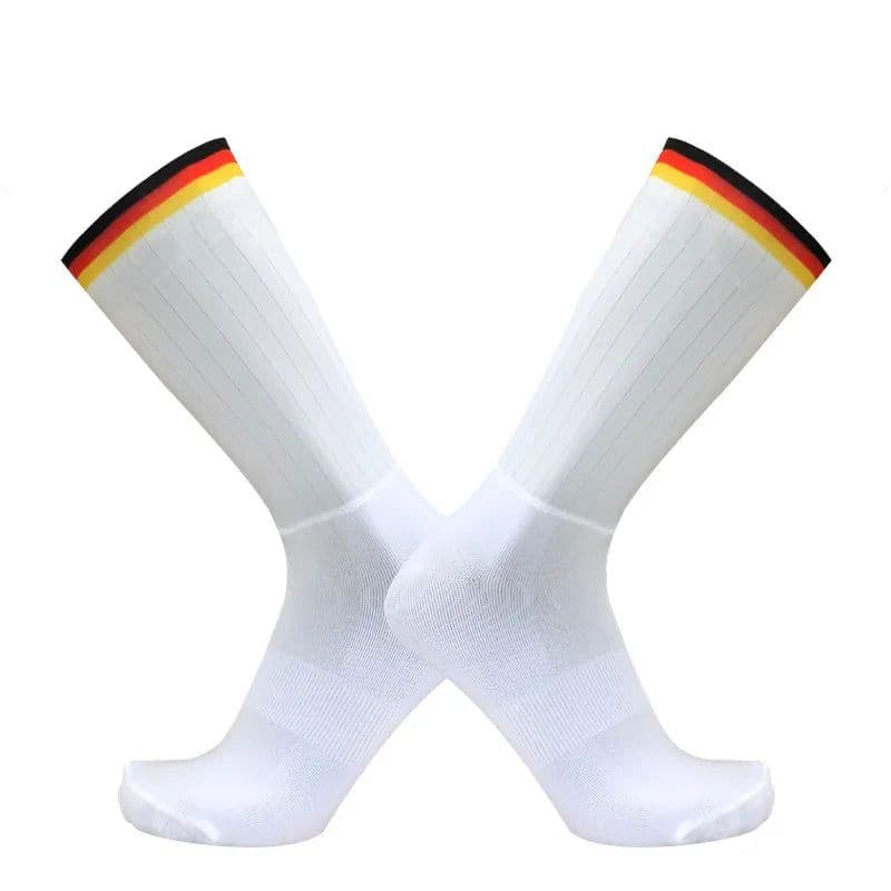 image-Anti Slip Silicone Summer Aero Socks Whiteline Cycling Socks Men Bicycle Sport Running Bike Socks Calcetines Ciclismo