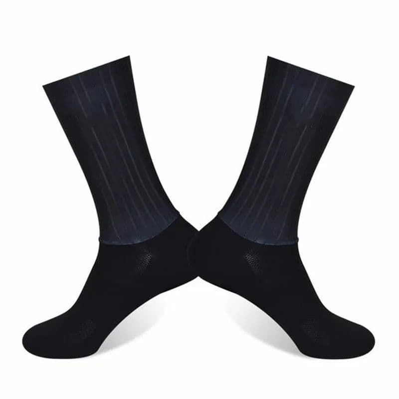 image-Anti Slip Silicone Summer Aero Socks Whiteline Cycling Socks Men Bicycle Sport Running Bike Socks Calcetines Ciclismo