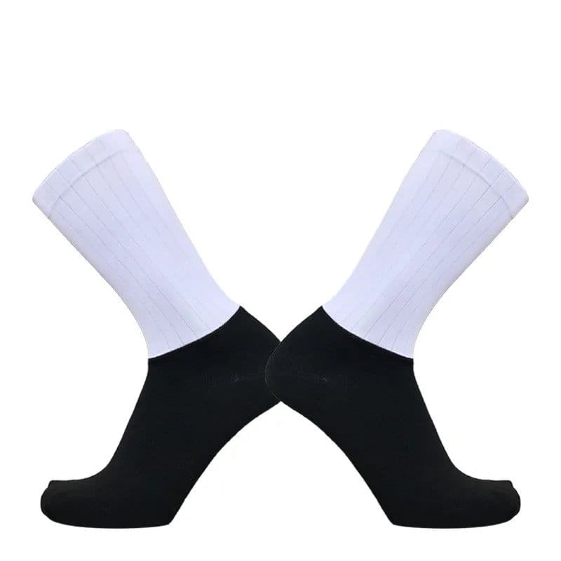 image-Anti Slip Silicone Summer Aero Socks Whiteline Cycling Socks Men Bicycle Sport Running Bike Socks Calcetines Ciclismo