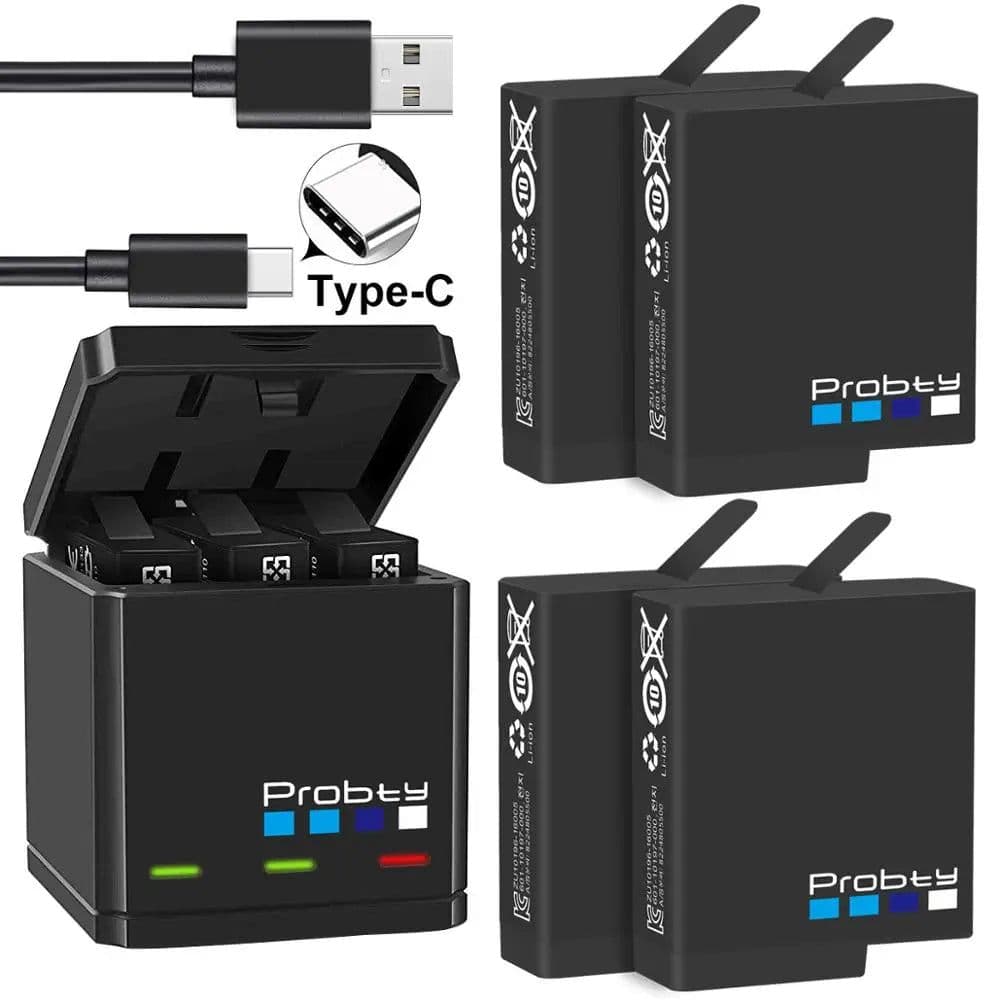 image-Original probty for GoPro Hero 7 hero 6 hero 5 Black Battery or Triple Charger for Go Pro Hero7 6 hero5 Black camera battery