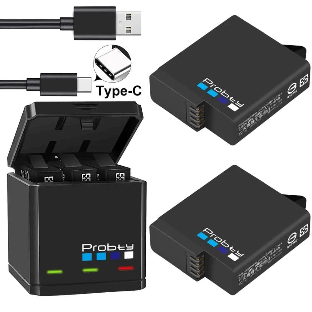 image-Original probty for GoPro Hero 7 hero 6 hero 5 Black Battery or Triple Charger for Go Pro Hero7 6 hero5 Black camera battery
