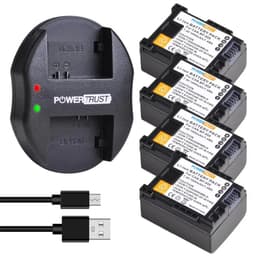 image-PowerTrust BP-808 Bateria BP 808 Battery+USB Dual Charger for Canon BP-827 BP 827 BP-819 BP-807 BP-809 XA10 HF20 HF10 HF100 HG20