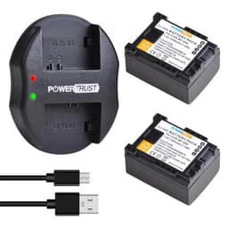 image-PowerTrust BP-808 Bateria BP 808 Battery+USB Dual Charger for Canon BP-827 BP 827 BP-819 BP-807 BP-809 XA10 HF20 HF10 HF100 HG20