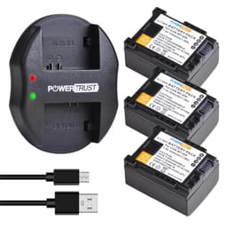 image-PowerTrust BP-808 Bateria BP 808 Battery+USB Dual Charger for Canon BP-827 BP 827 BP-819 BP-807 BP-809 XA10 HF20 HF10 HF100 HG20