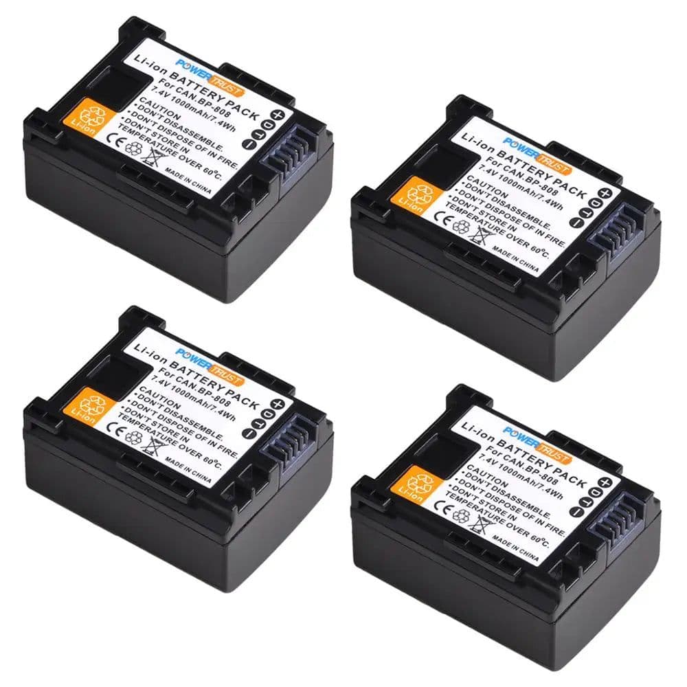 image-PowerTrust BP-808 Bateria BP 808 Battery+USB Dual Charger for Canon BP-827 BP 827 BP-819 BP-807 BP-809 XA10 HF20 HF10 HF100 HG20