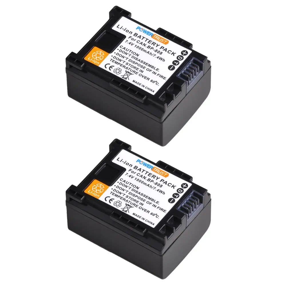 image-PowerTrust BP-808 Bateria BP 808 Battery+USB Dual Charger for Canon BP-827 BP 827 BP-819 BP-807 BP-809 XA10 HF20 HF10 HF100 HG20