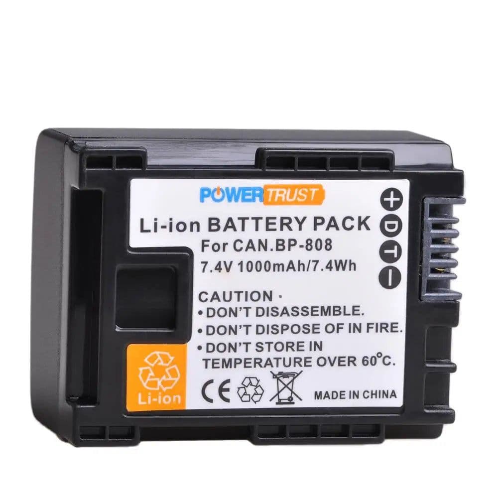 image-PowerTrust BP-808 Bateria BP 808 Battery+USB Dual Charger for Canon BP-827 BP 827 BP-819 BP-807 BP-809 XA10 HF20 HF10 HF100 HG20