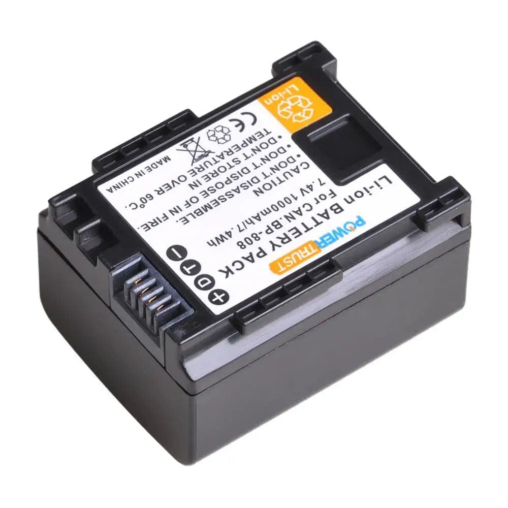 image-PowerTrust BP-808 Bateria BP 808 Battery+USB Dual Charger for Canon BP-827 BP 827 BP-819 BP-807 BP-809 XA10 HF20 HF10 HF100 HG20