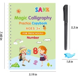 image-4 Books/set English Sank Magic Practice Copybook French Number Tracing Book German Calligraphy Spanish Reusable Writing Tool