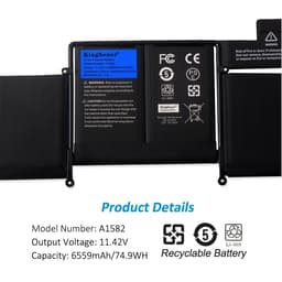 image-KingSener A1582 A1493 Laptop Battery For Apple MacBook Pro 13" Retina A1502 2013 2014 2015 Year 020-00010 Free Tools 500+ Cycles