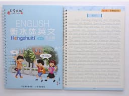 image-3 Books/Set English Italic Groove Practice Copybook Handwriting Practice Book English Calligraphy Alphabet Word Reusable Book