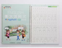 image-3 Books/Set English Italic Groove Practice Copybook Handwriting Practice Book English Calligraphy Alphabet Word Reusable Book