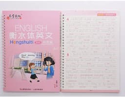 image-3 Books/Set English Italic Groove Practice Copybook Handwriting Practice Book English Calligraphy Alphabet Word Reusable Book