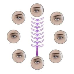 image-1 Set Reusable 8 In1 Eyebrow Shaping Template Helper Eyebrow Stencils Kit Grooming Card Eyebrow Defining Makeup Tools