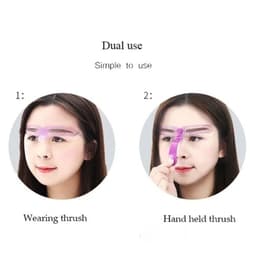 image-1 Set Reusable 8 In1 Eyebrow Shaping Template Helper Eyebrow Stencils Kit Grooming Card Eyebrow Defining Makeup Tools