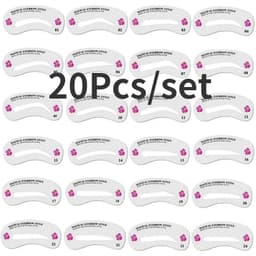 image-1 Set Reusable 8 In1 Eyebrow Shaping Template Helper Eyebrow Stencils Kit Grooming Card Eyebrow Defining Makeup Tools