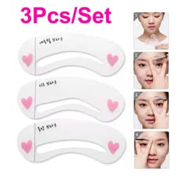 image-1 Set Reusable 8 In1 Eyebrow Shaping Template Helper Eyebrow Stencils Kit Grooming Card Eyebrow Defining Makeup Tools