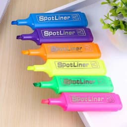 image-Highlighter MP-460 Water-based Pigment Single Head 6-Color Marker Pen Head Pen Note Pen Stationery Office school supplies