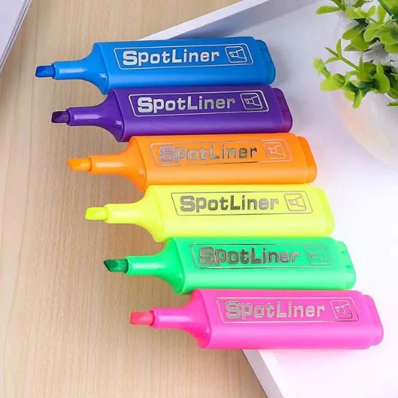 image-Highlighter MP-460 Water-based Pigment Single Head 6-Color Marker Pen Head Pen Note Pen Stationery Office school supplies
