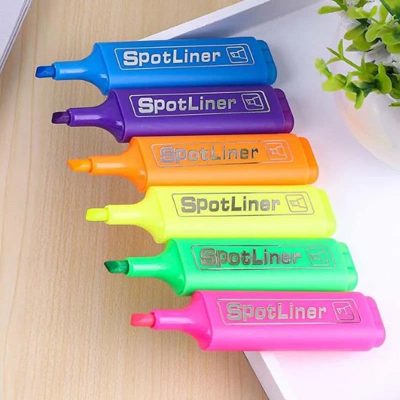 image-Highlighter MP-460 Water-based Pigment Single Head 6-Color Marker Pen Head Pen Note Pen Stationery Office school supplies