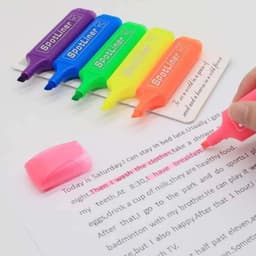 image-Highlighter MP-460 Water-based Pigment Single Head 6-Color Marker Pen Head Pen Note Pen Stationery Office school supplies