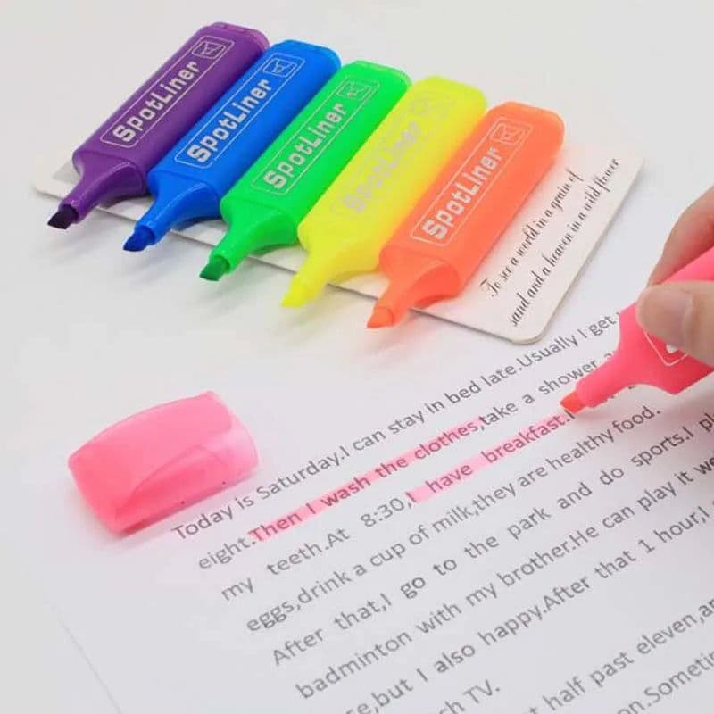 image-Highlighter MP-460 Water-based Pigment Single Head 6-Color Marker Pen Head Pen Note Pen Stationery Office school supplies