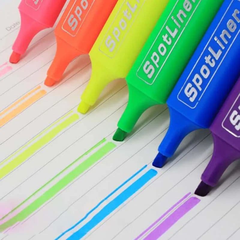 image-Highlighter MP-460 Water-based Pigment Single Head 6-Color Marker Pen Head Pen Note Pen Stationery Office school supplies