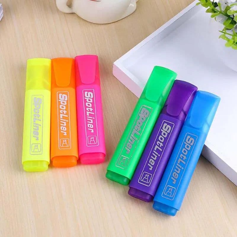 image-Highlighter MP-460 Water-based Pigment Single Head 6-Color Marker Pen Head Pen Note Pen Stationery Office school supplies