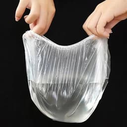 image-100pcs Disposable Shower Cap Elastic Mesh Shape Non-woven Bath Hat for Eyelash Extension Clear Waterproof Hair Hat Shower Cap