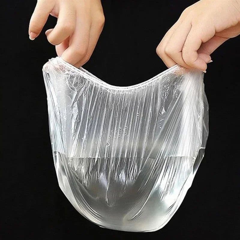image-100pcs Disposable Shower Cap Elastic Mesh Shape Non-woven Bath Hat for Eyelash Extension Clear Waterproof Hair Hat Shower Cap