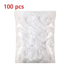 image-100pcs Disposable Shower Cap Elastic Mesh Shape Non-woven Bath Hat for Eyelash Extension Clear Waterproof Hair Hat Shower Cap