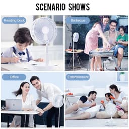 image-P10 10800mAh Folding Portable Fan USB Remote Control Air Cooler Silent Rechargeable Wireless Floor Standing Fan for Camping Desk
