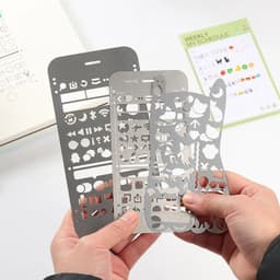 image-Multifunctional stainless steel hollow ruler cat Geometric figure drawing stencils templates metal ruler Diy Tool Diary Template