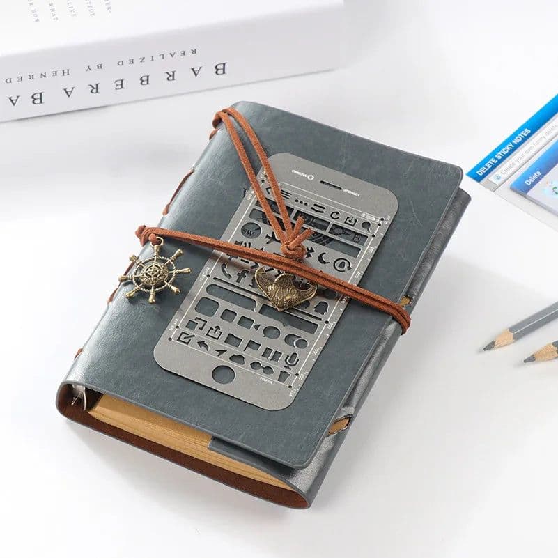 image-Multifunctional stainless steel hollow ruler cat Geometric figure drawing stencils templates metal ruler Diy Tool Diary Template