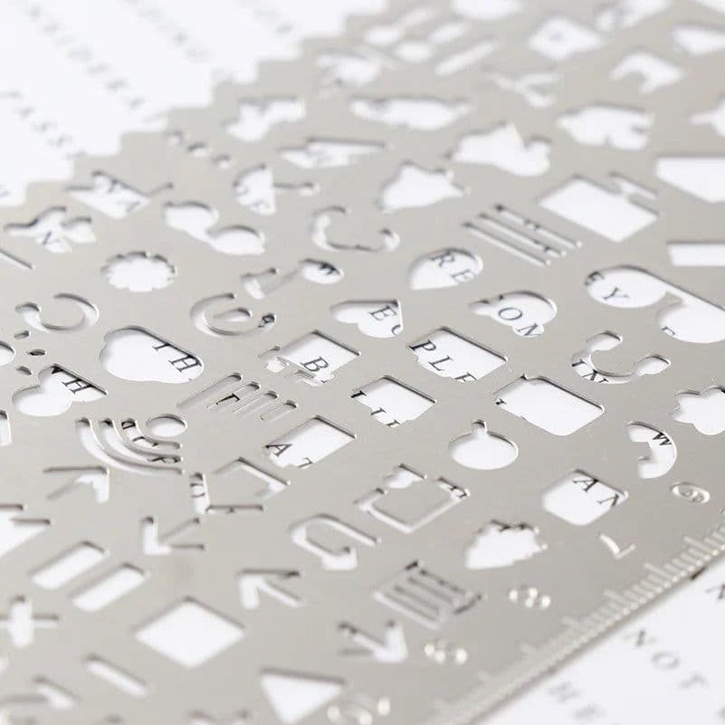 image-Multifunctional stainless steel hollow ruler cat Geometric figure drawing stencils templates metal ruler Diy Tool Diary Template