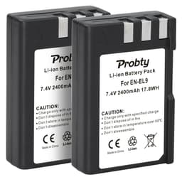 image-2400mAh EN EL9 EN EL9A EN-EL9 EL9A ENEL9 Batteries + LED Charger MH-23 for Nikon D40 D40X D60 D3000 D5000 Digital Camera battery