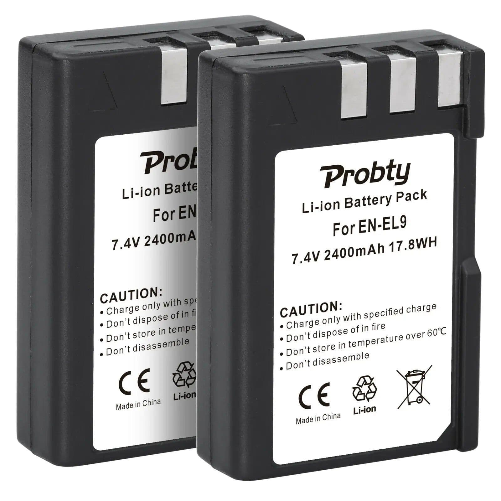 image-2400mAh EN EL9 EN EL9A EN-EL9 EL9A ENEL9 Batteries + LED Charger MH-23 for Nikon D40 D40X D60 D3000 D5000 Digital Camera battery