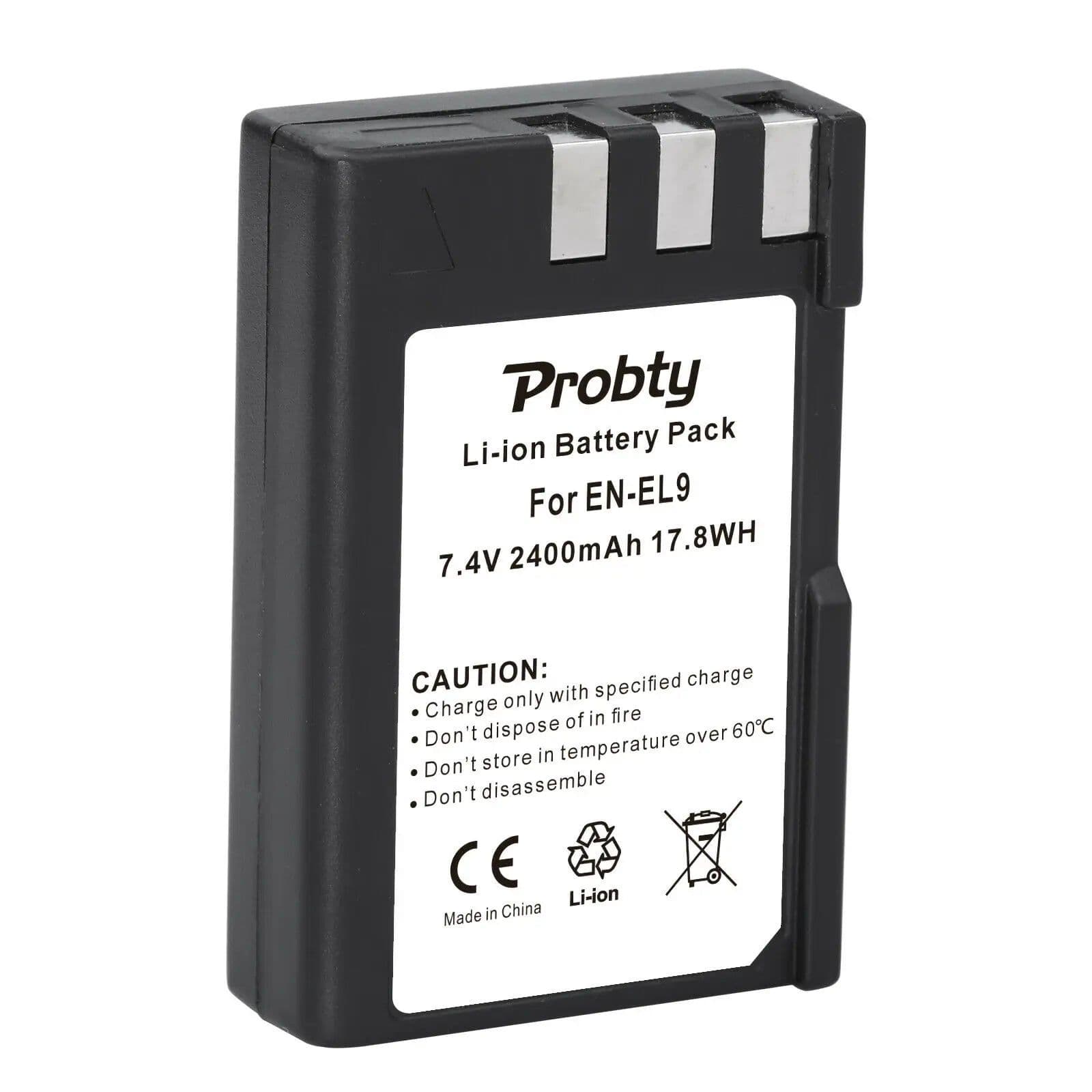 image-2400mAh EN EL9 EN EL9A EN-EL9 EL9A ENEL9 Batteries + LED Charger MH-23 for Nikon D40 D40X D60 D3000 D5000 Digital Camera battery