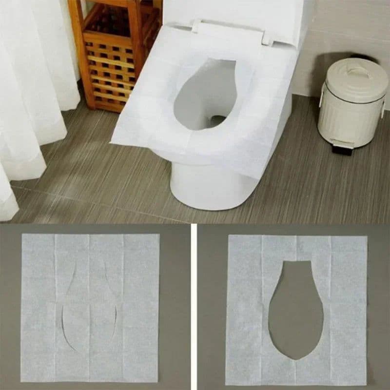 image-30/50PCS Disposable Toilet Seat Cover Type Travel Camping Hotel Bathroom Accessory Paper Waterproof Soluble Water