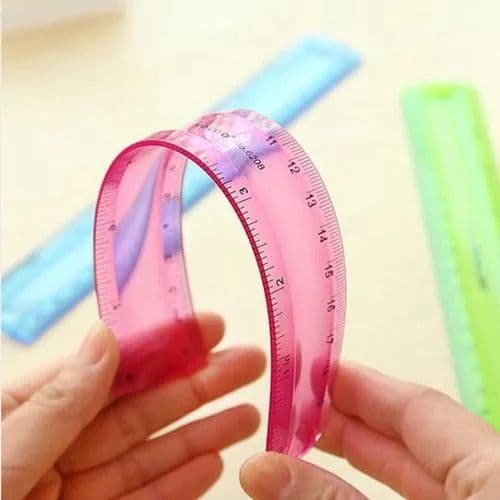 image-20cm, 30cm tape, flexible ruler multicolor students is not easy to break ruler school office stationery