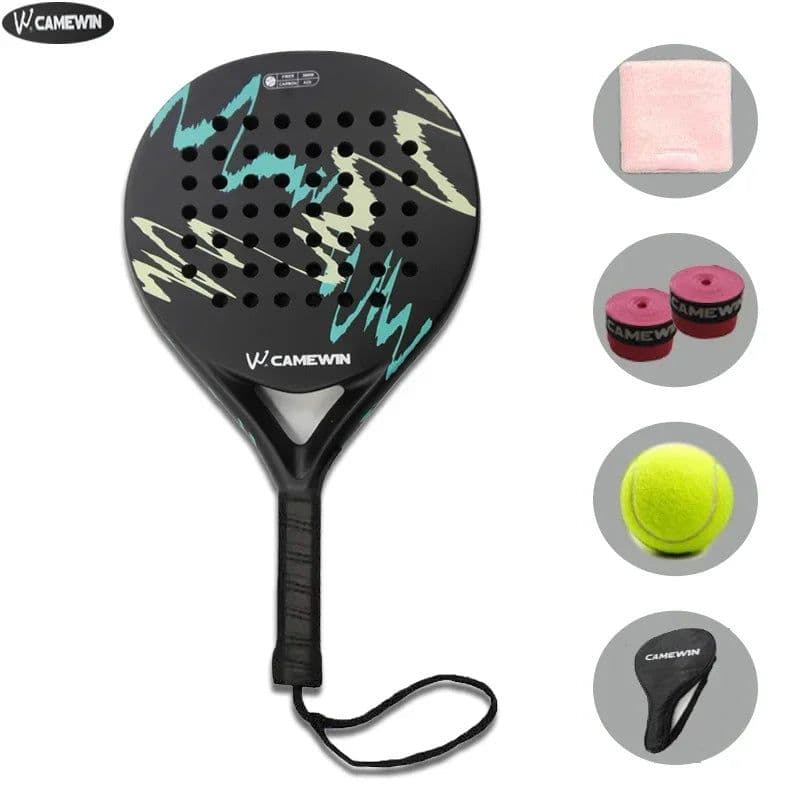 image-5 IN 1 Padel Tennis Racket Carbon Fiber Grit Face Eva Memory Foam Core Paddle Outdoor Sport Professional Adult Play Game