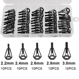 image-50/100PCS Fishing Rod Tips Repair Kit Rod Top Tip Replacement stainless steel Ceramic Ring Fishing Pole eyelets repair kit