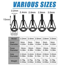 image-50/100PCS Fishing Rod Tips Repair Kit Rod Top Tip Replacement stainless steel Ceramic Ring Fishing Pole eyelets repair kit