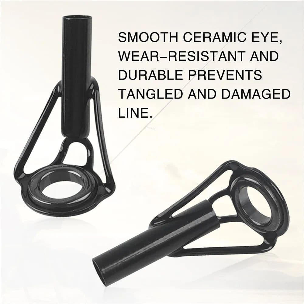 image-50/100PCS Fishing Rod Tips Repair Kit Rod Top Tip Replacement stainless steel Ceramic Ring Fishing Pole eyelets repair kit