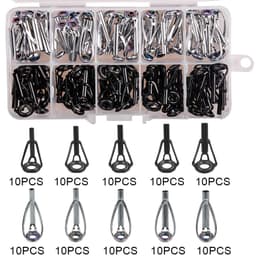 image-50/100PCS Fishing Rod Tips Repair Kit Rod Top Tip Replacement stainless steel Ceramic Ring Fishing Pole eyelets repair kit