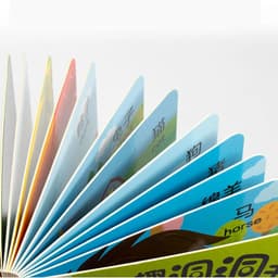 image-6 Books Baby Child Chinese and English Bilingual Words Learning Cardboard Book Kids Pocket Reading Early Education 12.5 X 12.5CM