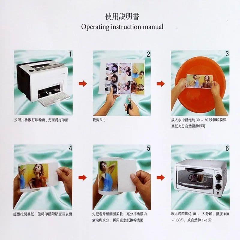 image-Laser Printer Waterslide Decal Paper Transparent/Clear Color No Spray Water Slide Decal Transfer Printing Paper Sheets For Cup